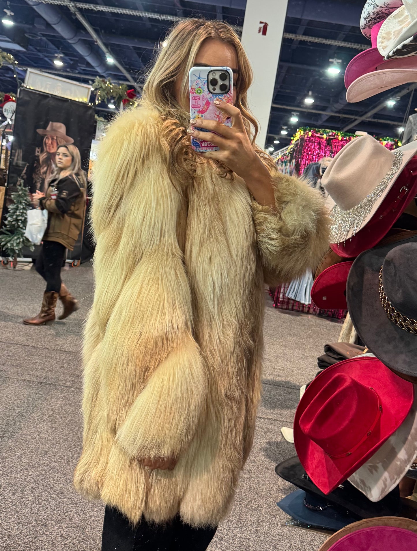 #135 Vintage Fox Fur Jacket Size Medium