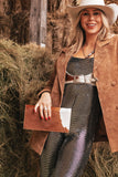 AS SEEN ON WEST DESPERADO!! Cowhide Brindle Clutch