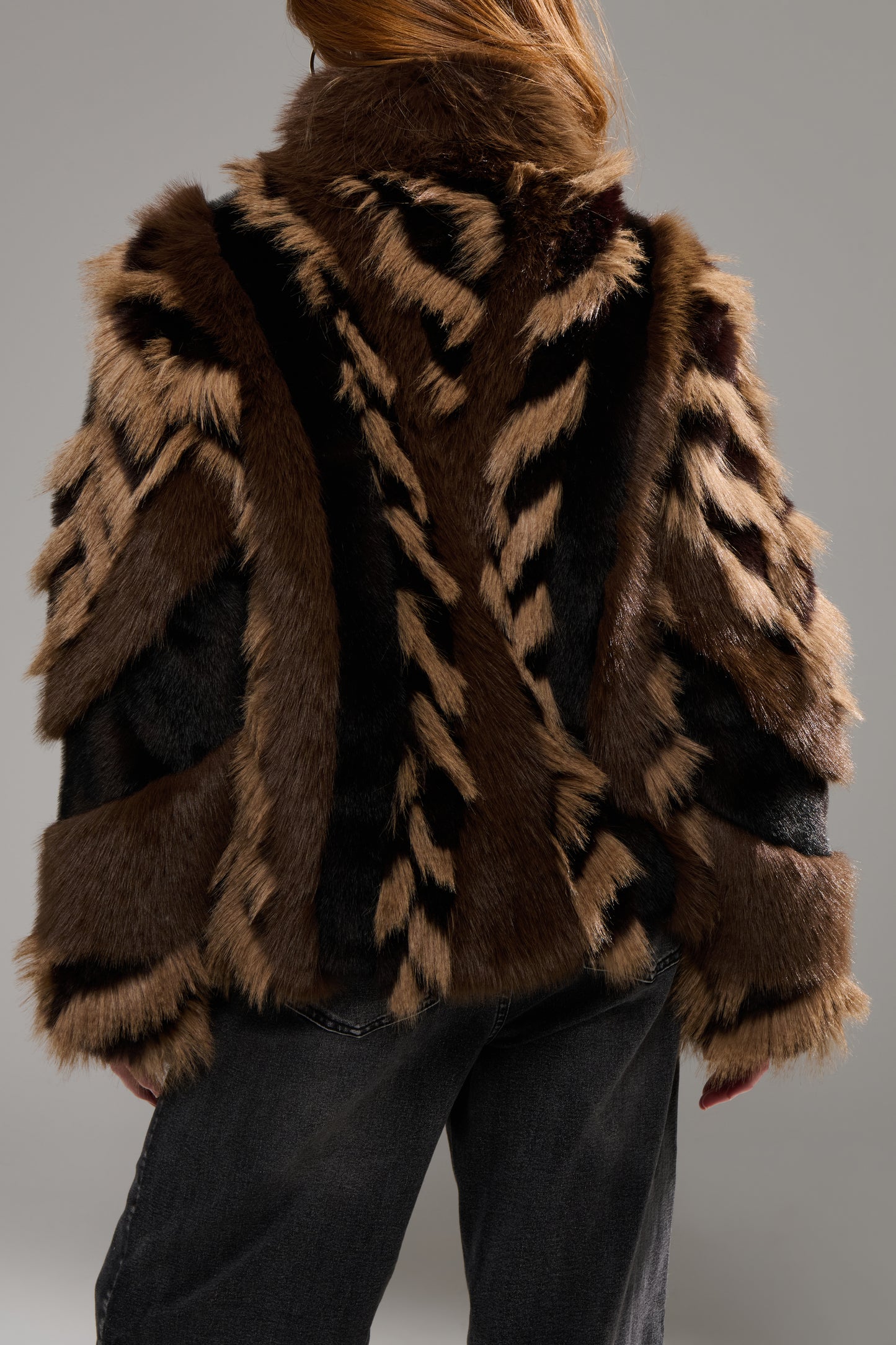 Inez Faux Fur Jacket in Chocolate - PRE ORDER