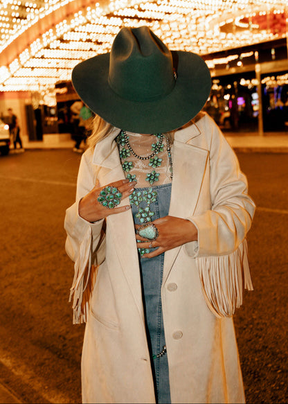 NEW!! "Sierra" Fringe Maxi Jacket in Cream