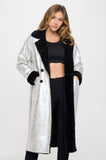 NEW!! Runway Silver Faux Fur Oversized Coat