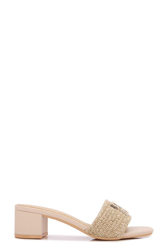 NEW!! The Dolce Block Heel in Natural