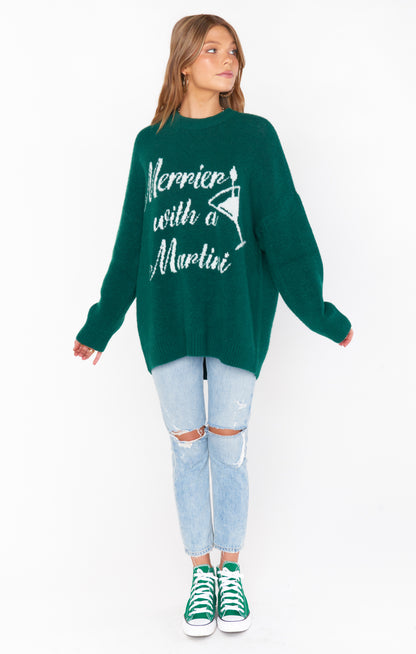 BEST SELLER!! “Merrier with a Martini" Sweater