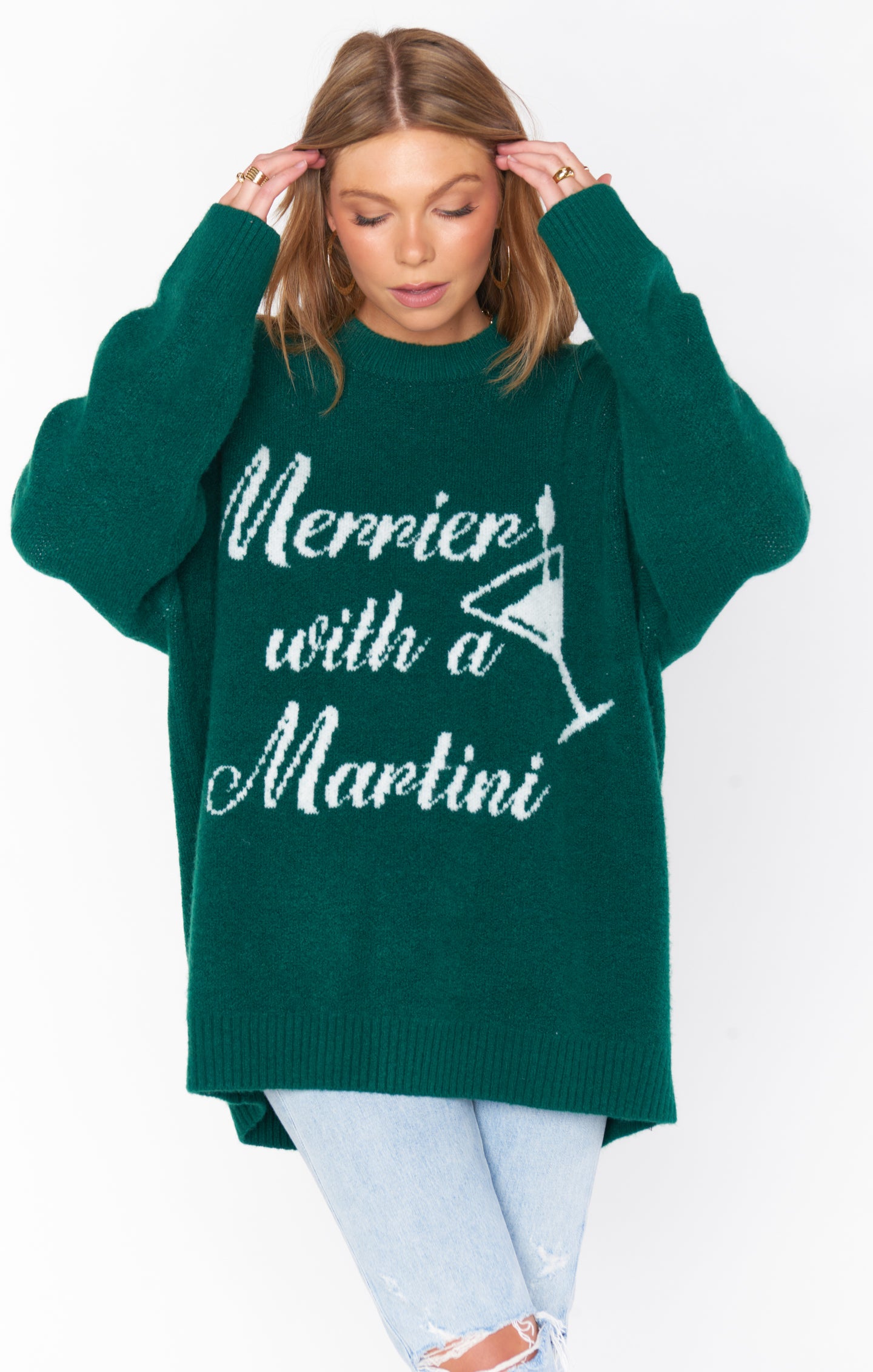 BEST SELLER!! “Merrier with a Martini" Sweater