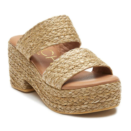 Ocean Ave Raffia Slide