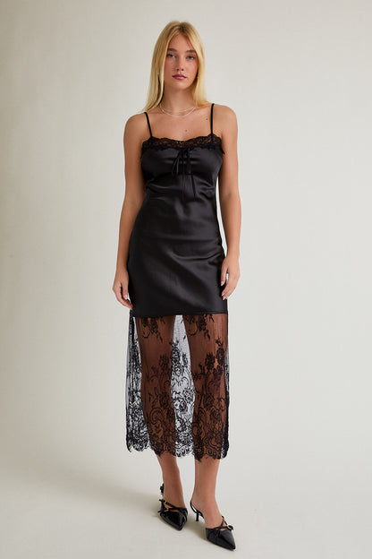 NEW!! "Dolce Diva" Satin and Lace Maxi Dres