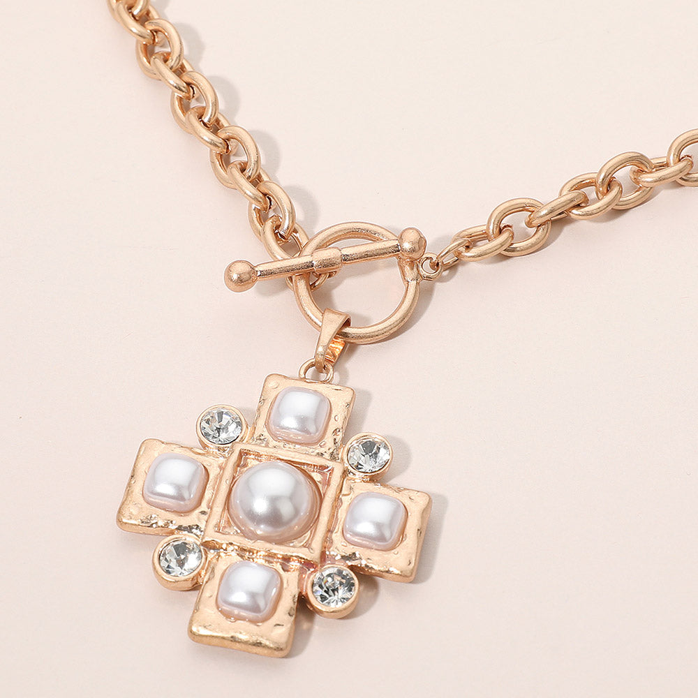 DOORBUSTER!! Rose Gold Cross Pendant Necklace