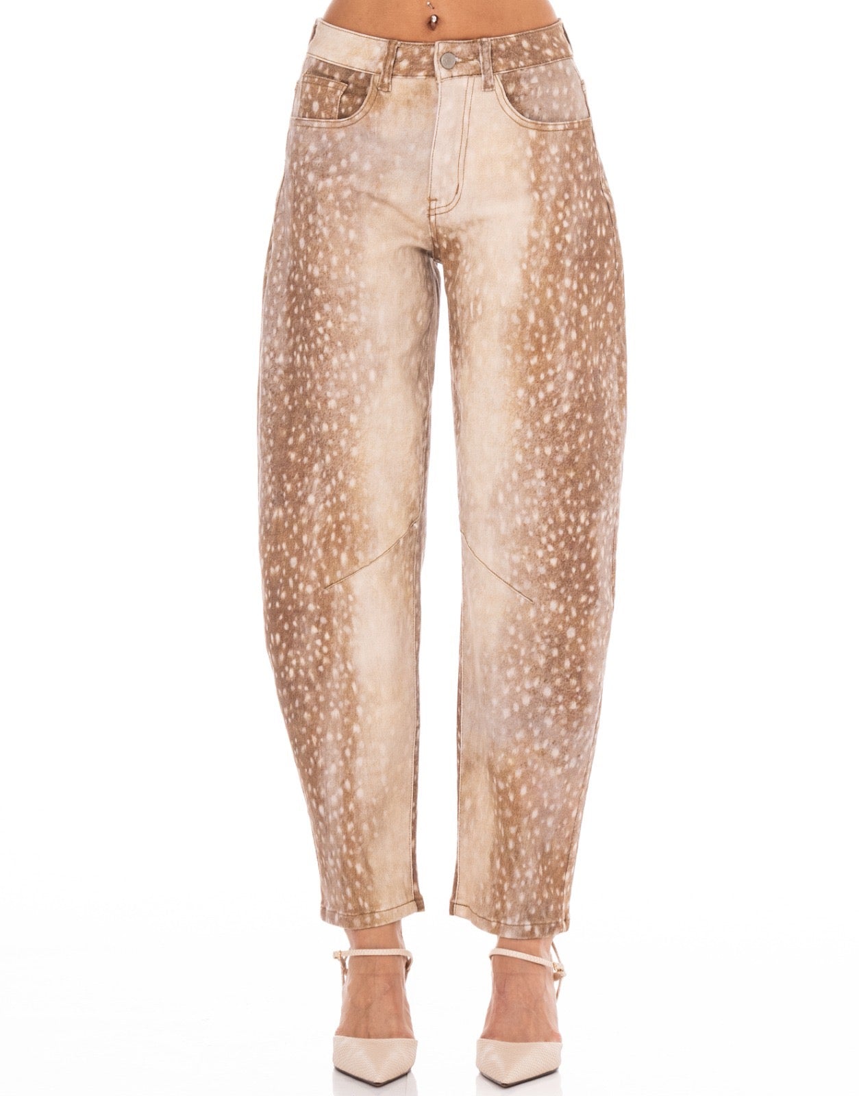 Dakota Barrel Leg Jeans in Light Bambi