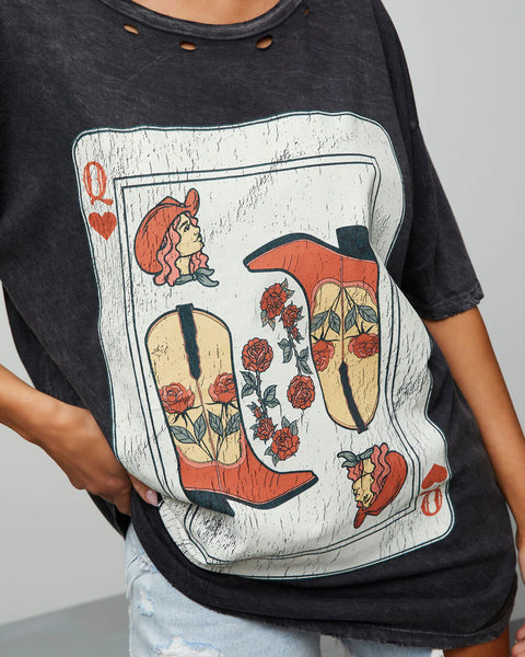 AS SEEN on MICHELLE FROM VBB! Poker Face Vintage Graphic Tee