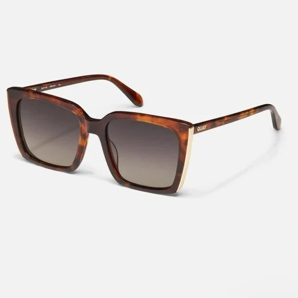 NEW!! QUAY "Front Cover" Brown Square Sunglasses