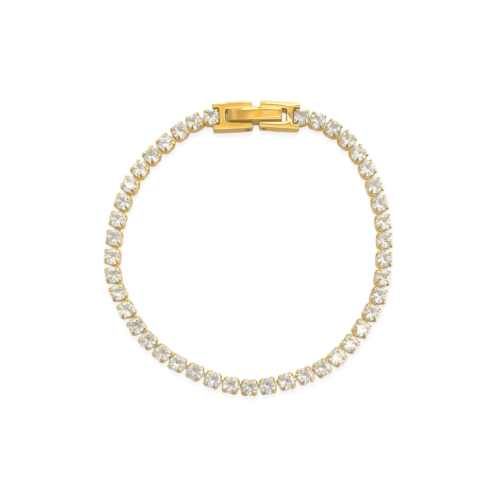 NEW!! Cubic Zirconia and Gold Trendsetter Tennis Bracelet in 2 Styles