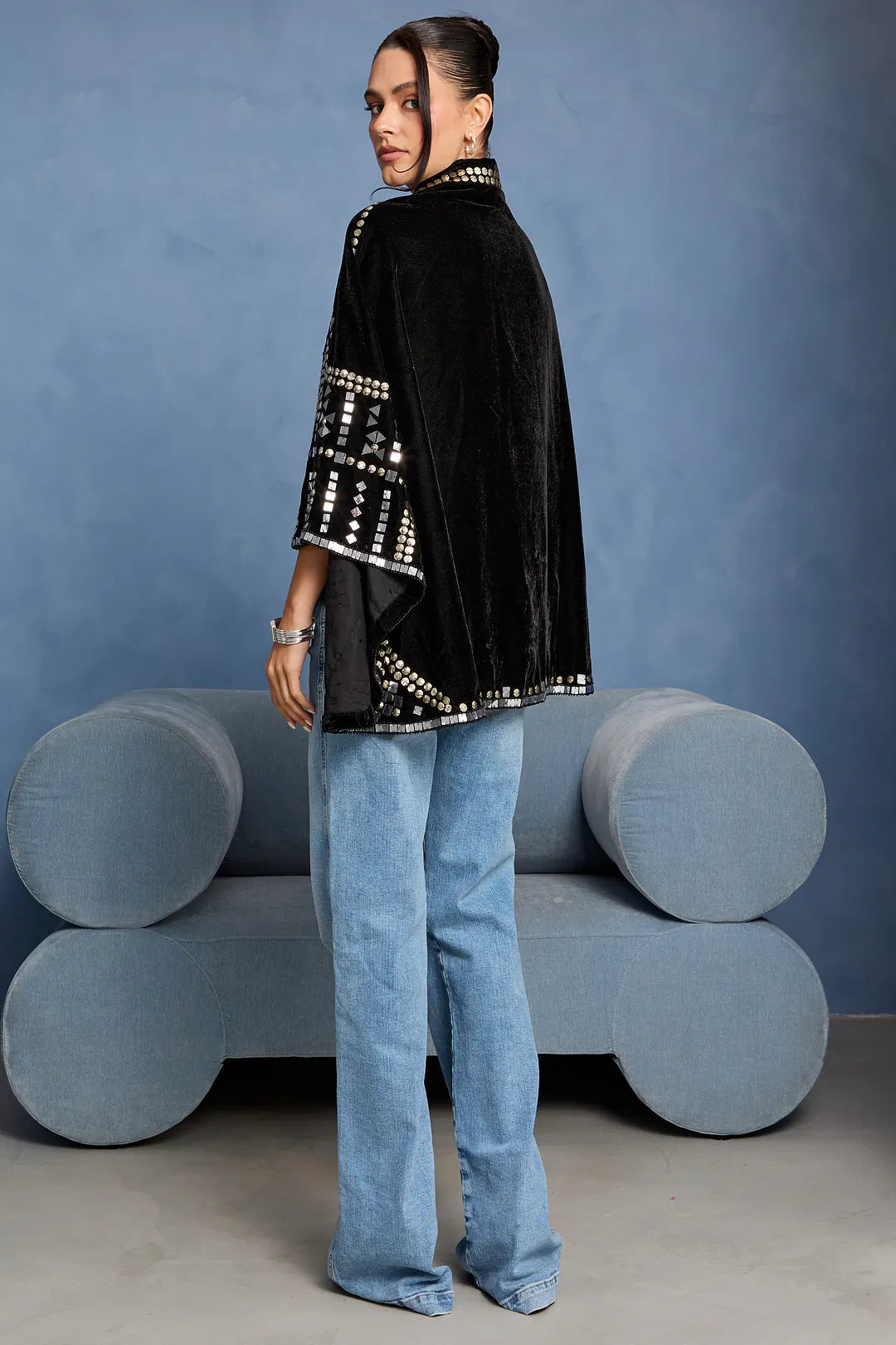 FINAL SALE!! Velvet Studded Embellished Cape