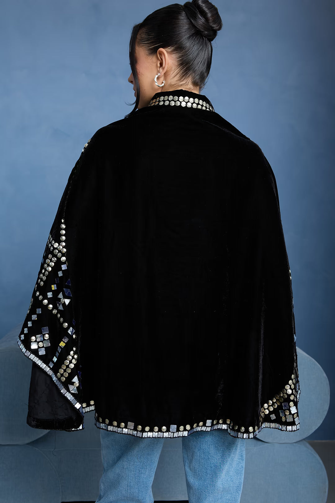 FINAL SALE!! Velvet Studded Embellished Cape