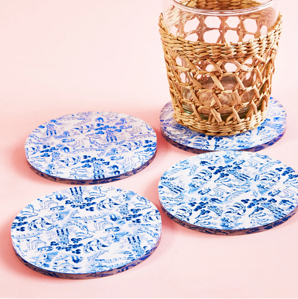 NEW!! Chinoiserie Coaster Set of 4