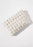 NEW!! “Callie” Woven Faux Leather Crossbody in Cream
