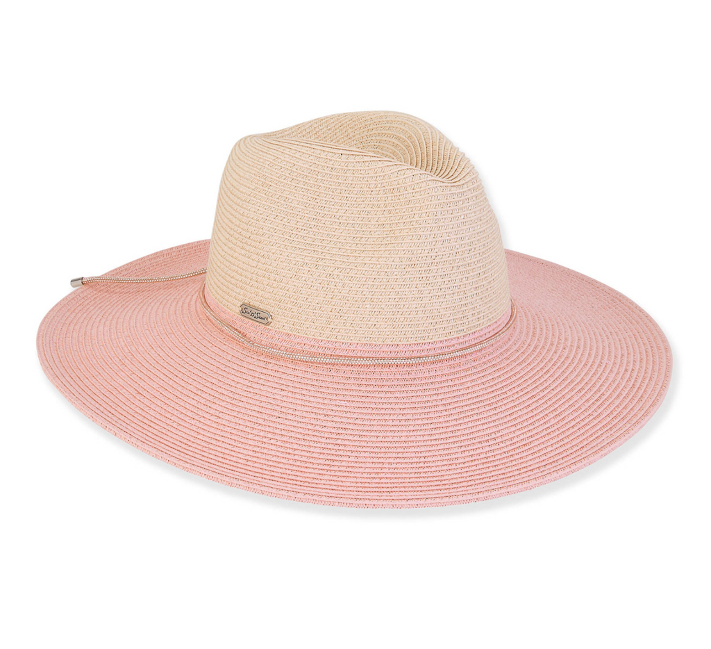 NEW!! The Callie Straw Panama in White & Pink