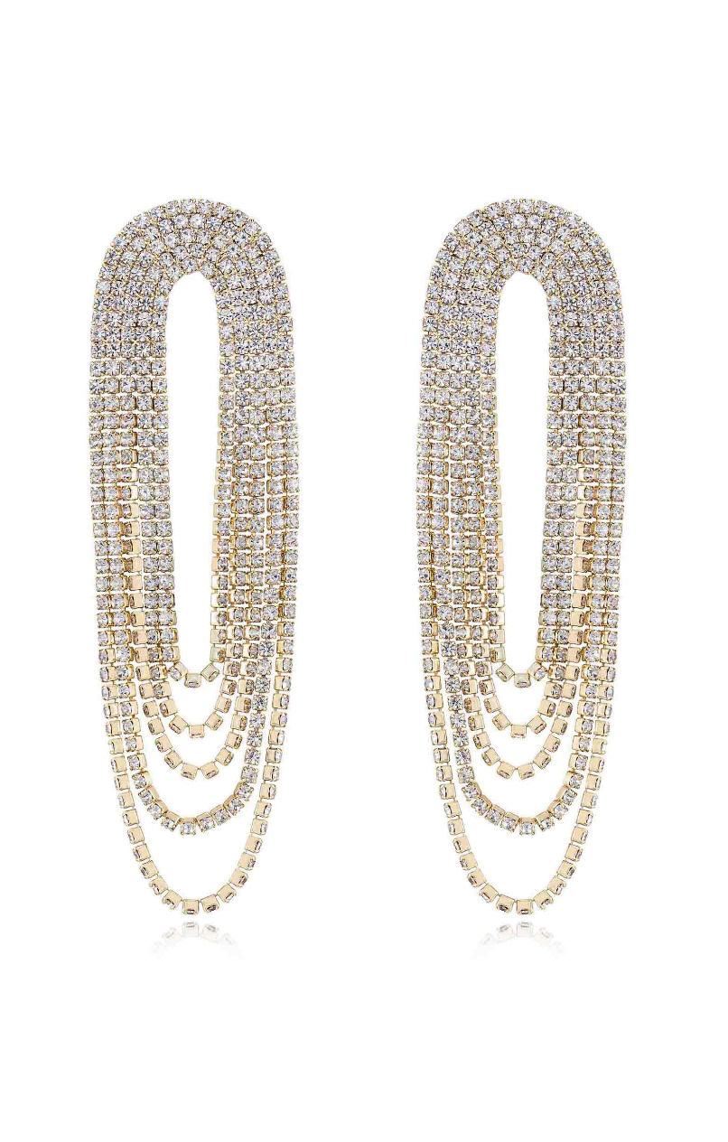 NEW!! Crystal Drape Fringe Earrings