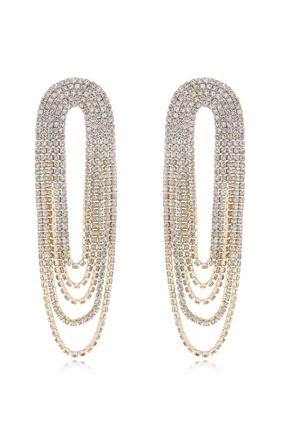 NEW!! Crystal Drape Fringe Earrings
