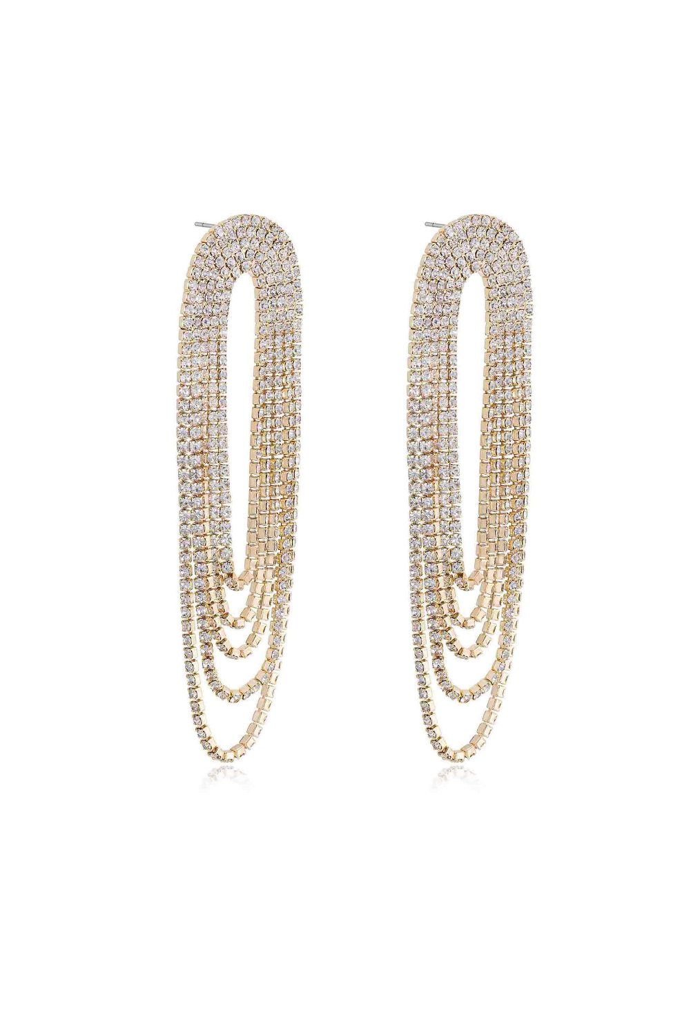 NEW!! Crystal Drape Fringe Earrings