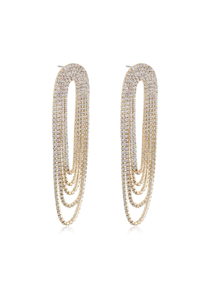 NEW!! Crystal Drape Fringe Earrings