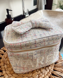 BEST SELLER!! Tweed MAKEUP Bag in White