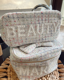 NEW!! Tweed BEAUTY Bag in White