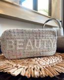 NEW!! Tweed BEAUTY Bag in White