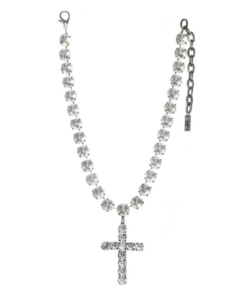 NEW!! The Swarovski Donatella Cross Necklace in Clear