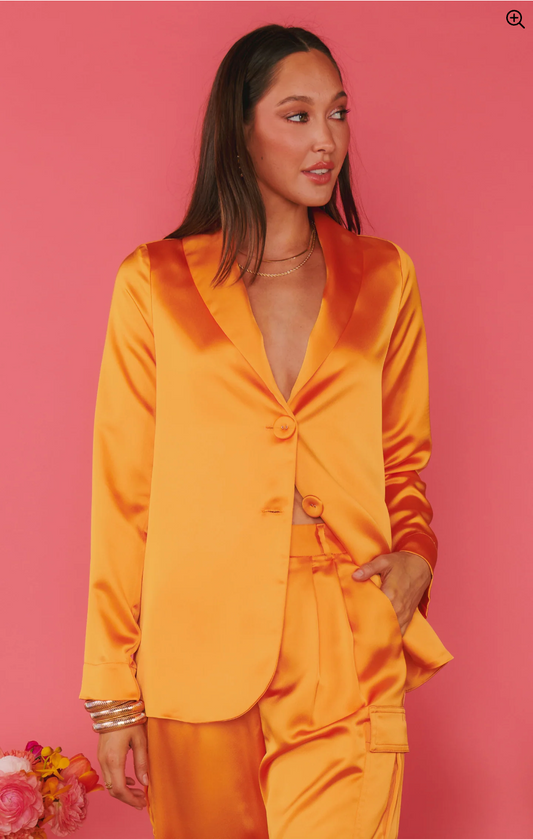 FINAL SALE!! Felix Tangerine Blazer in Satin by Show Me Your MuMu
