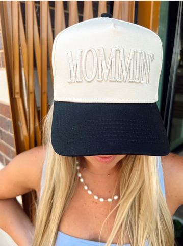 NEW!! Mommin' Vintage Trucker Hat in Black - Pre Order