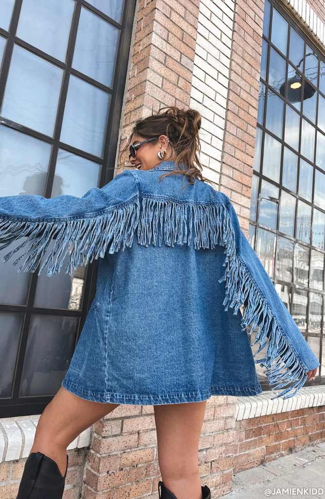 NEW!! Sierra Fringe Denim Jacket by Show Me Your MuMu