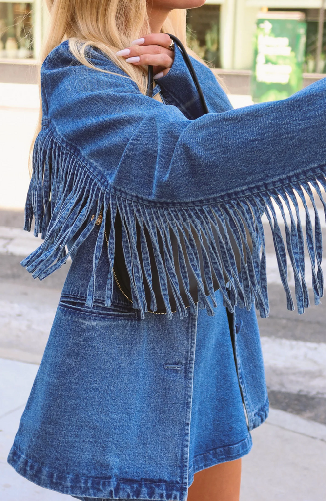 NEW!! Sierra Fringe Denim Jacket by Show Me Your MuMu