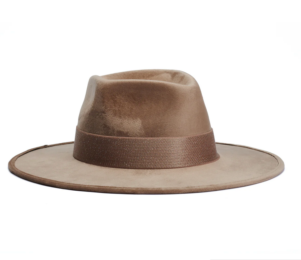 NEW!! The Luna Banded Suede Hat in Mocha