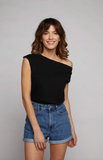 NEW!! Drop Shoulder Top in Black by Sunday Ritual