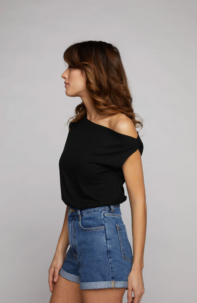 NEW!! Drop Shoulder Top in Black by Sunday Ritual