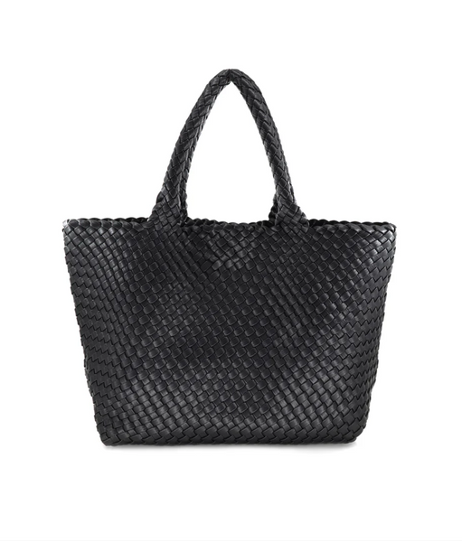 NEW!! Margo Woven Tote Bag in Black