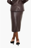 FINAL SALE!! Better Than Leather Midi Skirt in Brown by Good American