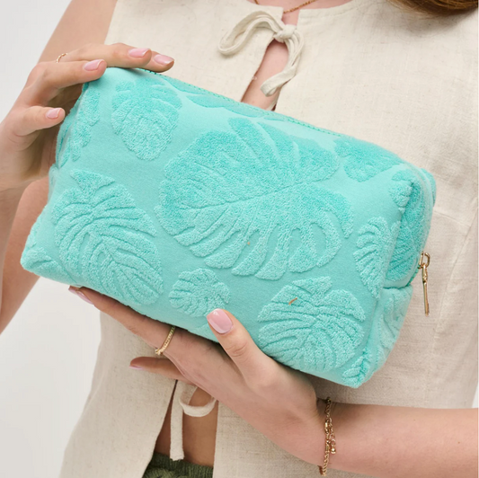 FINAL SALE!! Palm Breeze Sunscreen Pouch in Seafoam