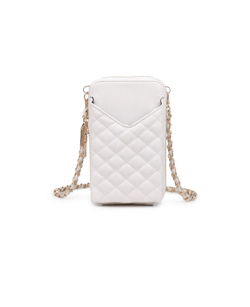 NEW!! "Lauren" Quilted Cell Phone Crossbody in Ivory Coast