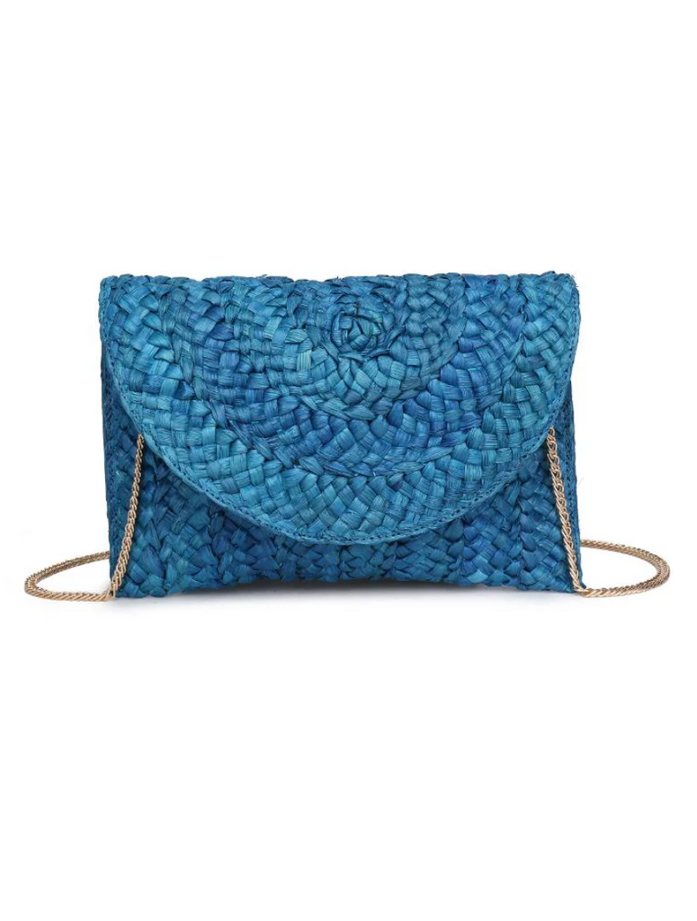 NEW!! Poolside Straw Clutch in Blue