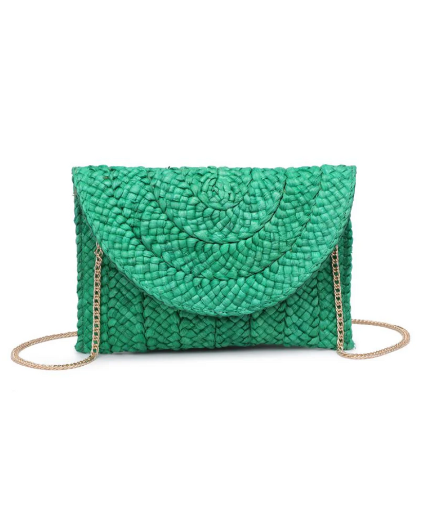 NEW!! Poolside Straw Clutch in Green