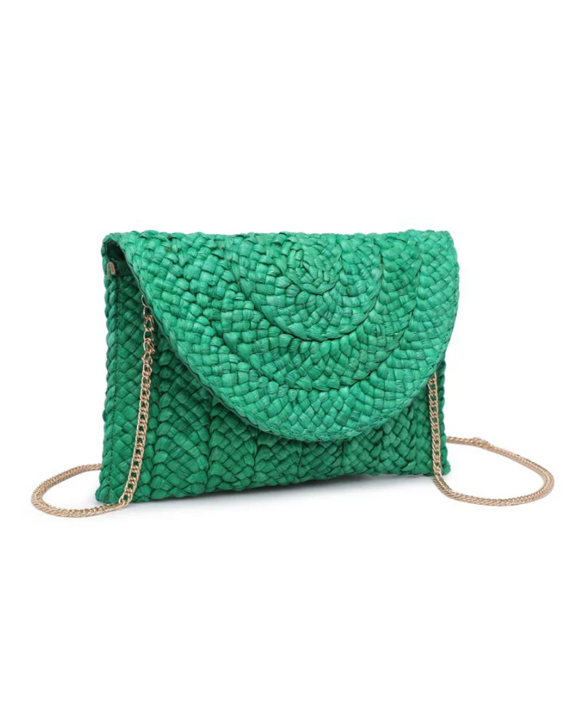 NEW!! Poolside Straw Clutch in Green