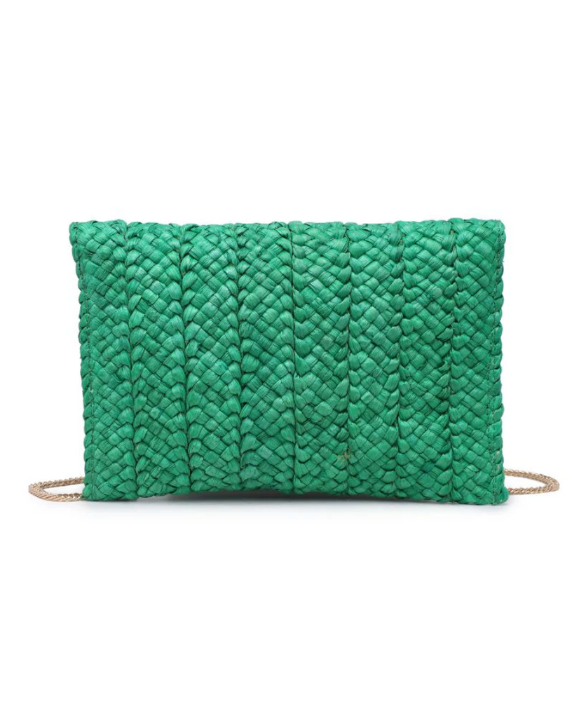 NEW!! Poolside Straw Clutch in Green