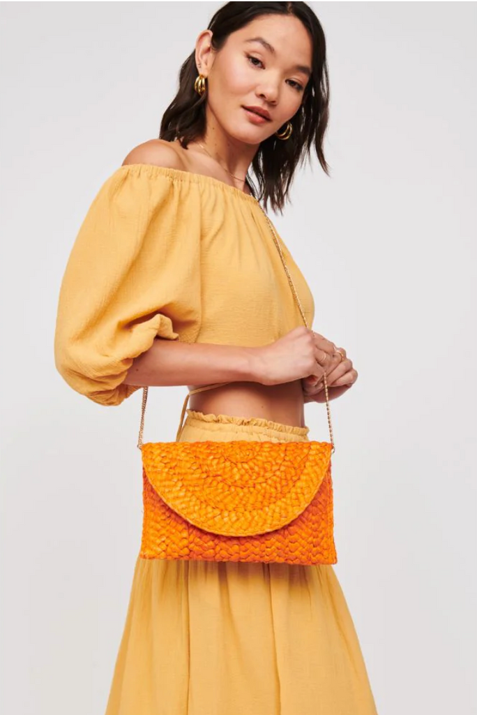 NEW!! Poolside Straw Clutch in Orange