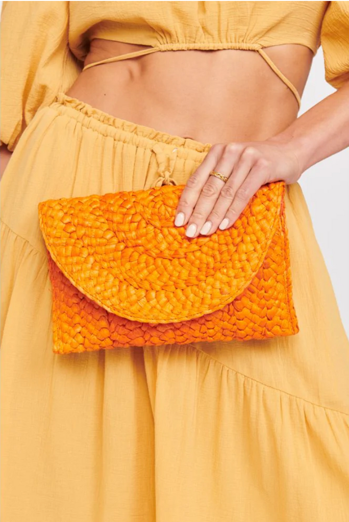 NEW!! Poolside Straw Clutch in Orange