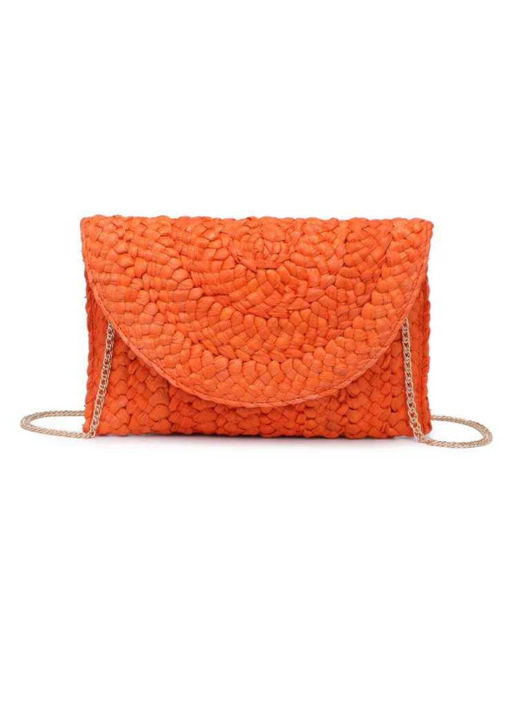 NEW!! Poolside Straw Clutch in Orange