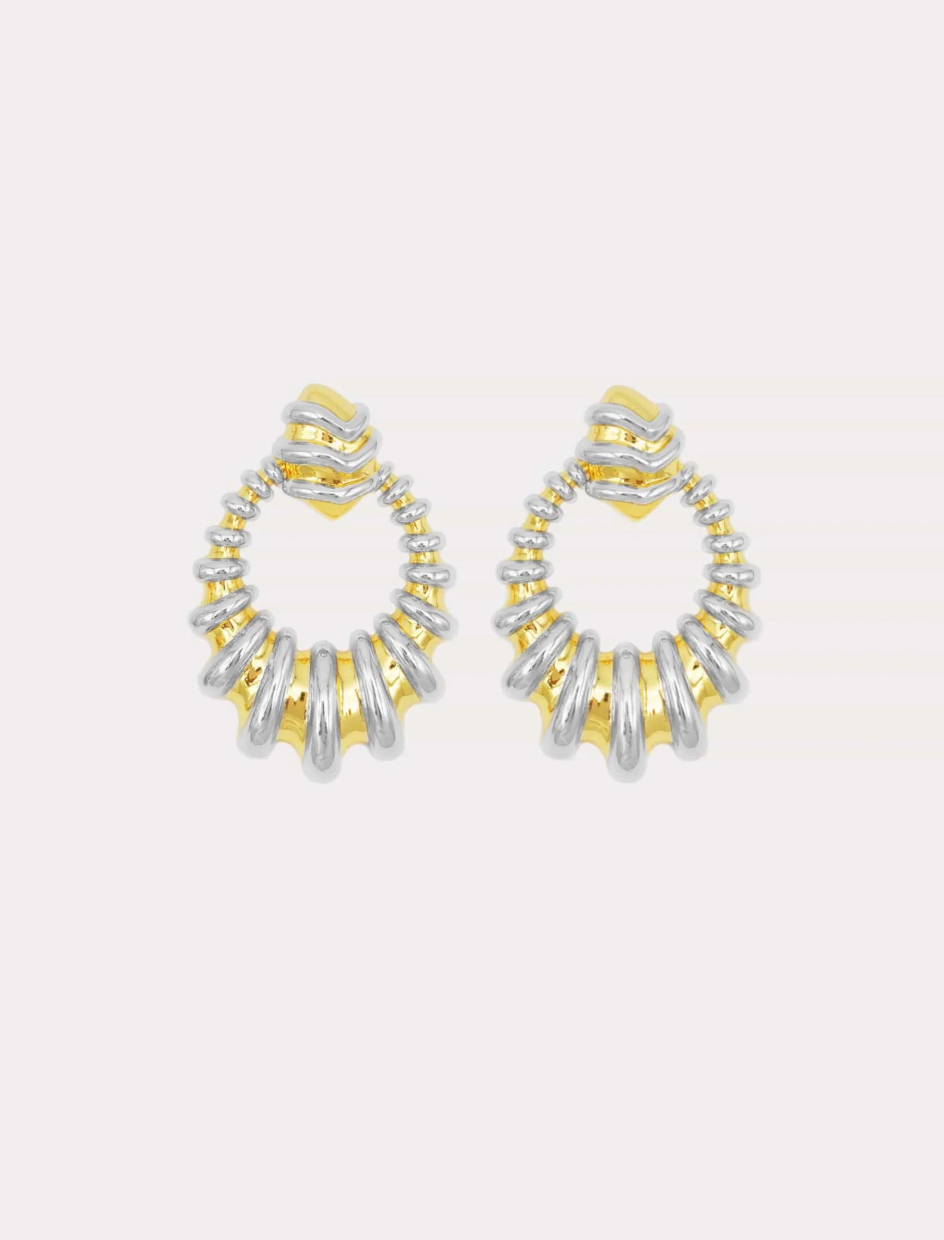 Dionne Two Tone Statement Earrings