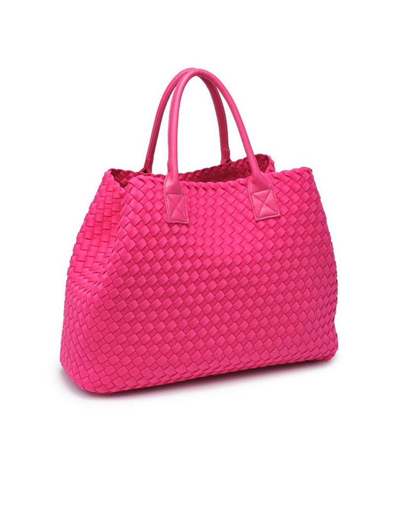 NEW!! "Island Time" Neoprene Woven Tote in Pink