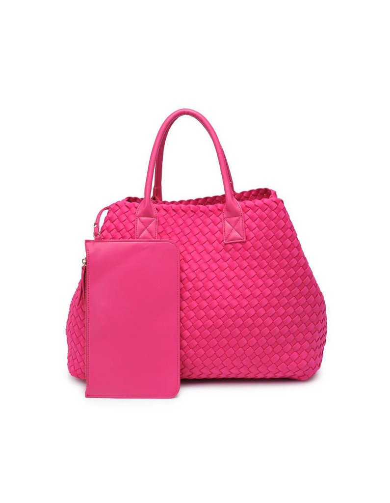 NEW!! "Island Time" Neoprene Woven Tote in Pink