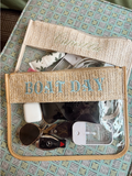 NEW!! Boat Day Woven Clear Pouch